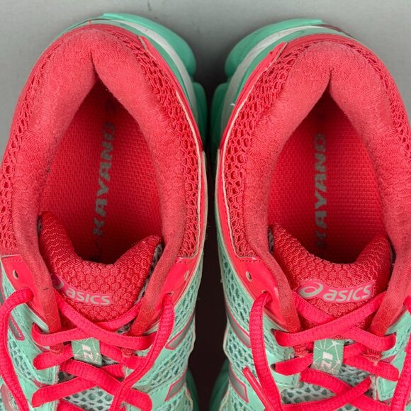 Asics Gel Kayano 21 Athletic Running Shoes Womens 8.5 Green Coral Low Top - Picture 8 of 10